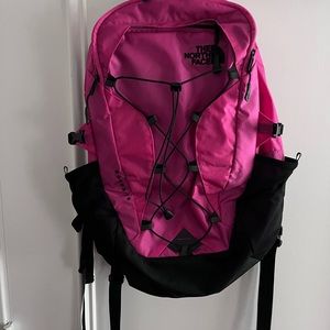 North Face Borealis hot pink/black backpack